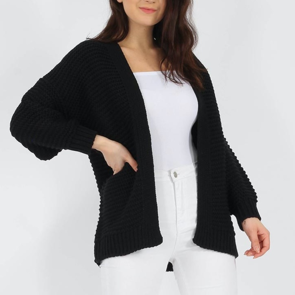 NWT Knitted Longline Black Cardigan
